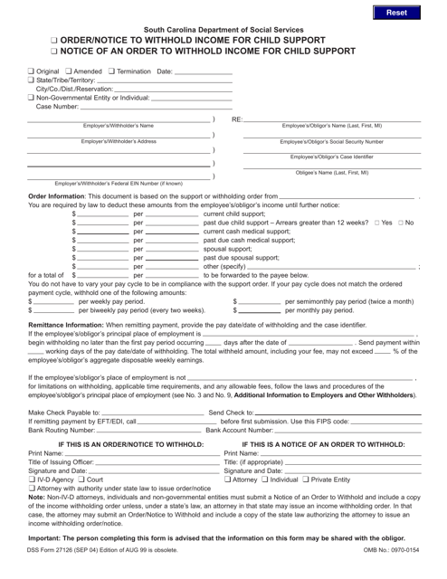 DSS Form 27126  Printable Pdf