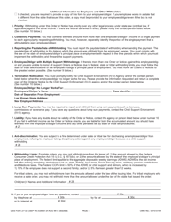 DSS Form 27126 Order/Notice to Withhold Income for Child Support and Notice of an Order to Withhold Income for Child Support - South Carolina, Page 4