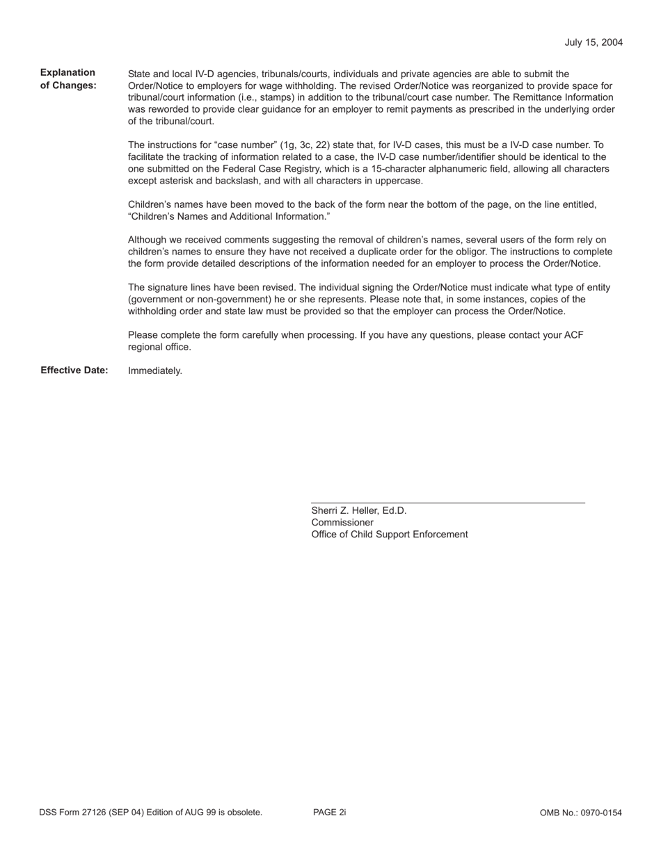 DSS Form 27126 Order / Notice to Withhold Income for Child Support and Notice of an Order to Withhold Income for Child Support - South Carolina, Page 6