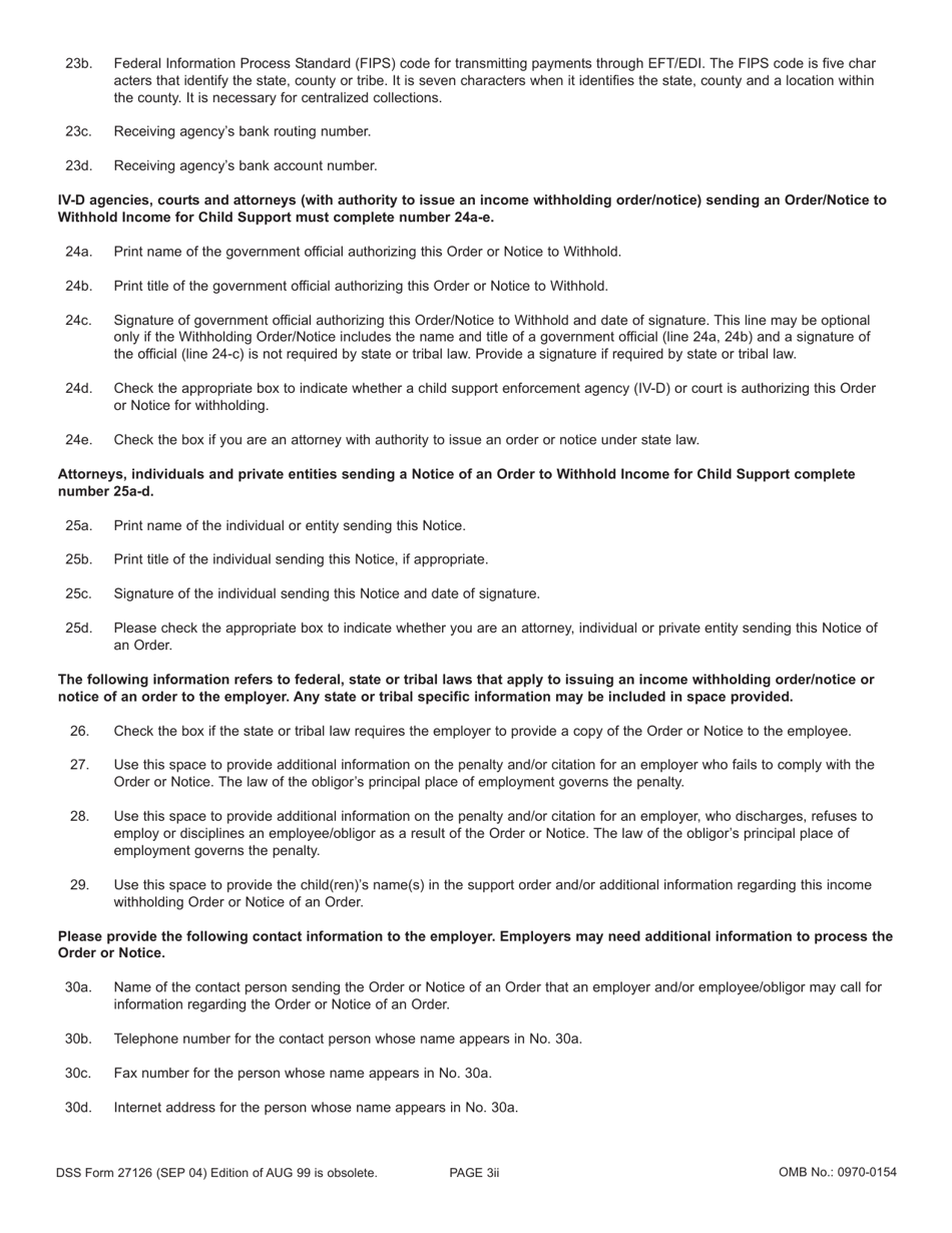 DSS Form 27126 Order / Notice to Withhold Income for Child Support and Notice of an Order to Withhold Income for Child Support - South Carolina, Page 9