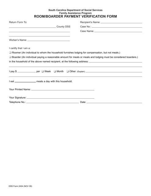 DSS Form 2454  Printable Pdf