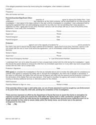 DSS Form 3087 Safety Plan - South Carolina, Page 2