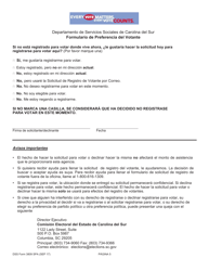DSS Formulario 3809 SPA Renovacion Simplificada Para Personas De La Tercera Edadaviso De Vencimiento - South Carolina (Spanish), Page 5