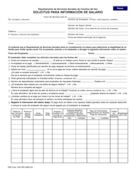 Document preview: DSS Formulario 1245 SPA Solicitud Para Informacion De Salario - South Carolina (Spanish)