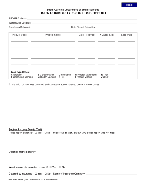 DSS Form 16108  Printable Pdf