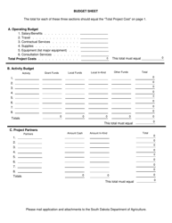 SD Form 0549 Grant Application Form - South Dakota, Page 2