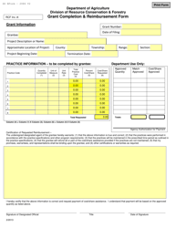 SD Form 2086 Grant Completion &amp; Reimbursement Form - South Dakota