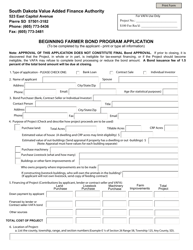 Beginning Farmer Bond Program Application - South Dakota