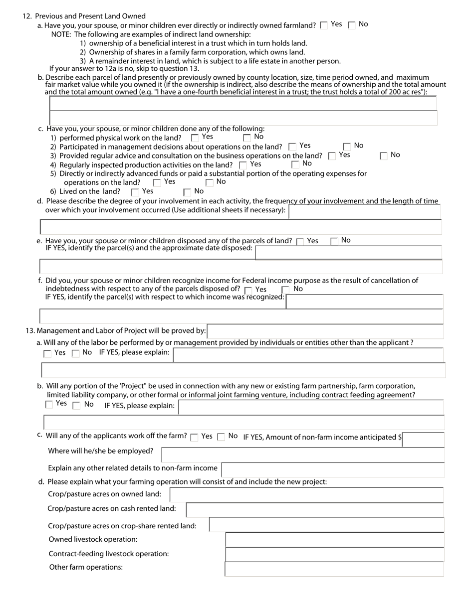 Beginning Farmer Bond Program Application - South Dakota, Page 3