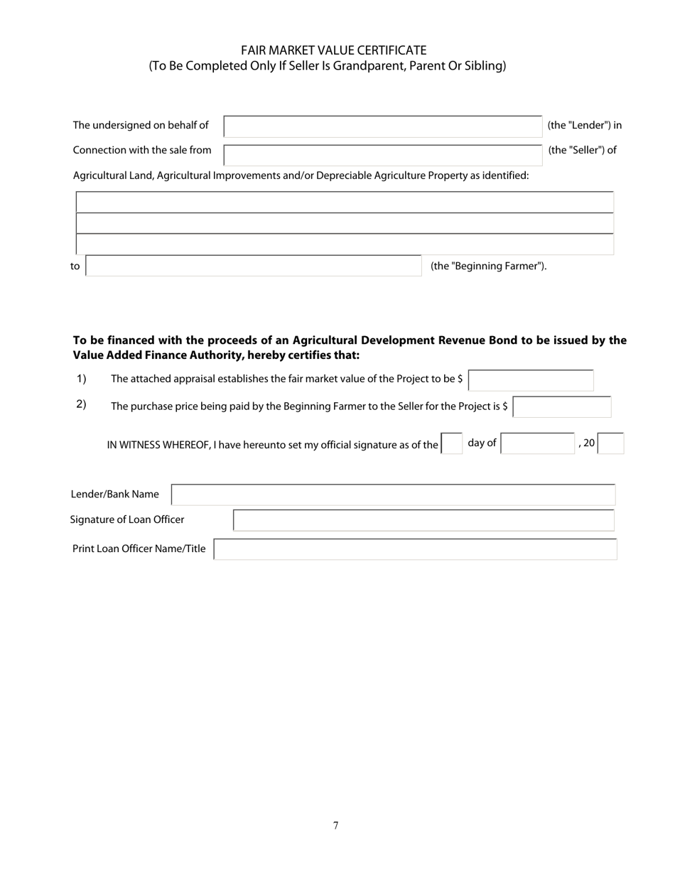 Beginning Farmer Bond Program Application - South Dakota, Page 7