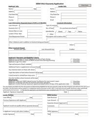 Sdda Valu Guaranty Application - South Dakota