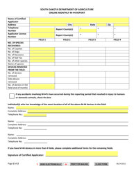 SD Form 2144 Online Monthly M-44 Report - South Dakota, Page 2