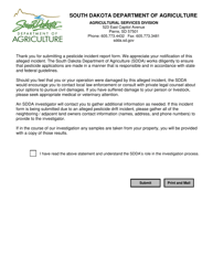 Pesticide Incident Form - South Dakota, Page 2
