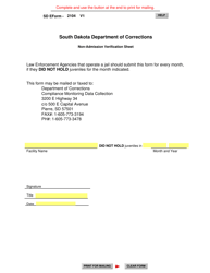 Document preview: SD Form 2104 Non-admission Verification Sheet - South Dakota