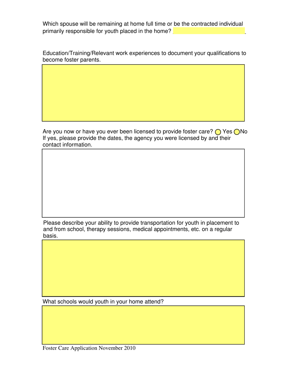 SD Form 1576 Application for Foster Care - South Dakota, Page 2