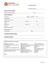 Document preview: Intake Form - South Dakota