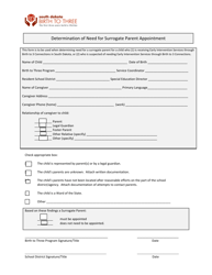 Document preview: Determination of Need for Surrogate Parent Appointment - South Dakota