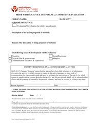 Document preview: Prior Written Notice and Parental Consent for Evaluation - South Dakota