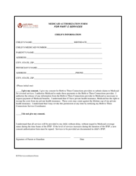 Document preview: Medicaid Authorization Form for Part C Services - South Dakota