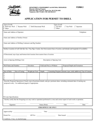 Form 2 &quot;Application for Permit to Drill&quot; - South Dakota