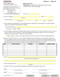 SD Form 1676LD Application to Renew a Well Pump Installer License - South Dakota, Page 2