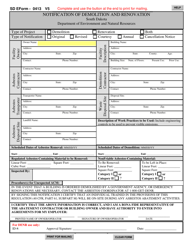 SD Form 0413 Asbestos Demolition/Renovation Notification Form - South Dakota, Page 2