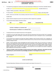 SD Form 1804 &quot;Cash Deposit Form for Mine Licenses&quot; - South Dakota