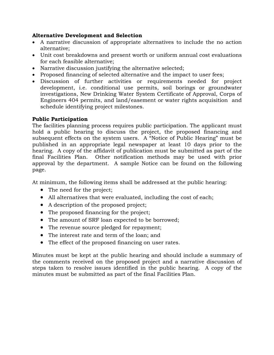 Drinking Water Facilities Plan Document - South Dakota, Page 4