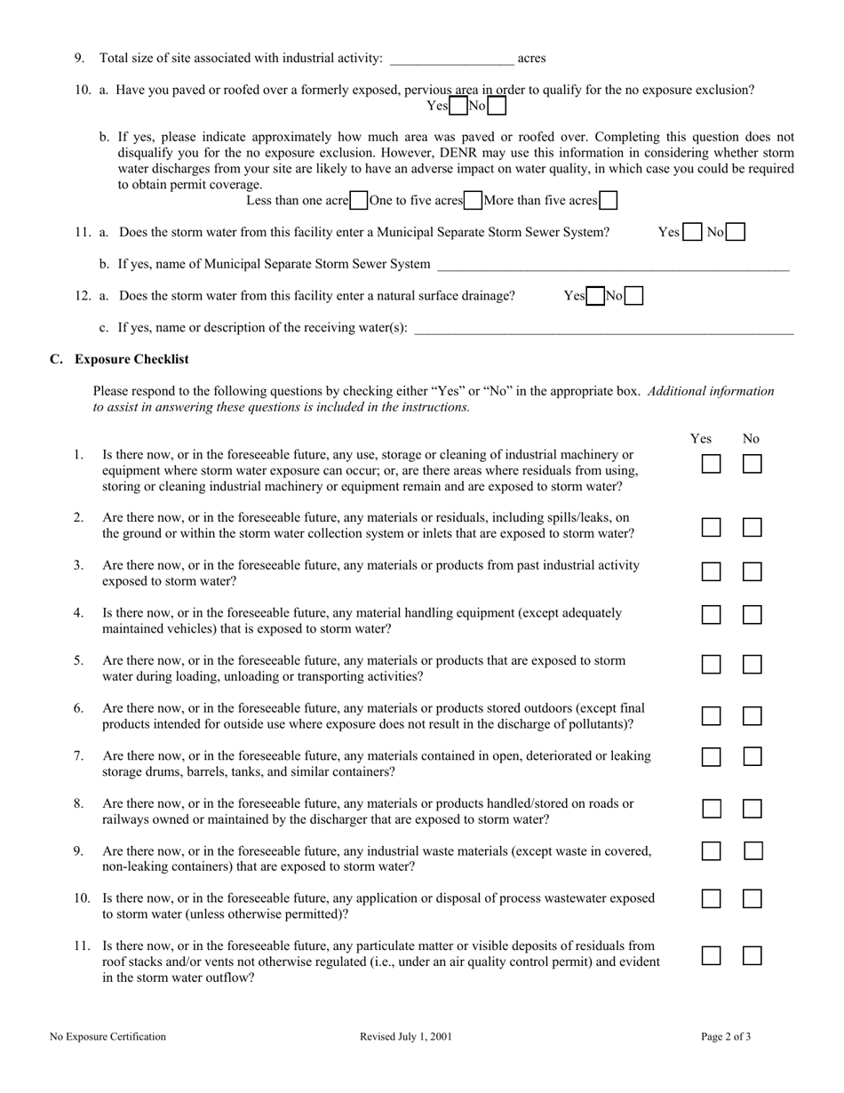 SD Form 1745 No Exposure Certification for Exclusion From Storm Water Permitting Under the Surface Water Discharge Program - South Dakota, Page 3