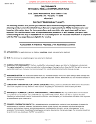 SD Form 0252 Petroleum Release Compensation Fund Checklist for Fund Applicants - South Dakota