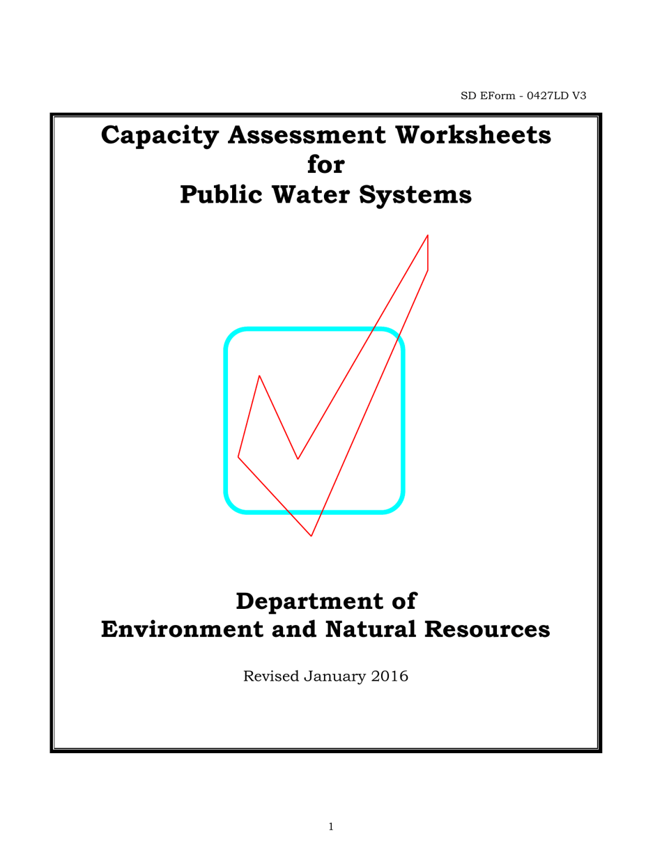 SD Form 0427LD Capacity Assessment Worksheets for Public Water Systems - South Dakota, Page 1
