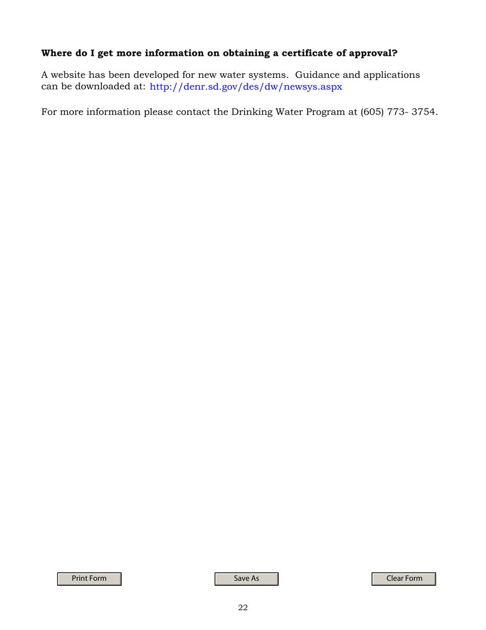 SD Form 0427LD Capacity Assessment Worksheets for Public Water Systems - South Dakota, Page 22