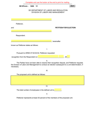 Document preview: SD Form 1650 (DOL-LM-102) Petition for Election - South Dakota