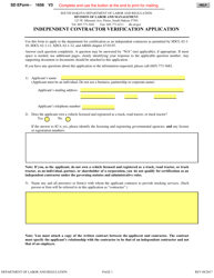 Document preview: SD Form 1658 Independent Contractor Verification Application - South Dakota