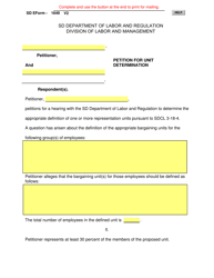 Document preview: SD Form 1649 Petition for Unit Determination - South Dakota