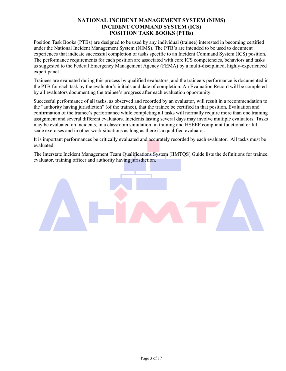 Position Task Book for the Position of All-hazards Liaison Officer (Lofr-Ah) - Colorado, Page 3