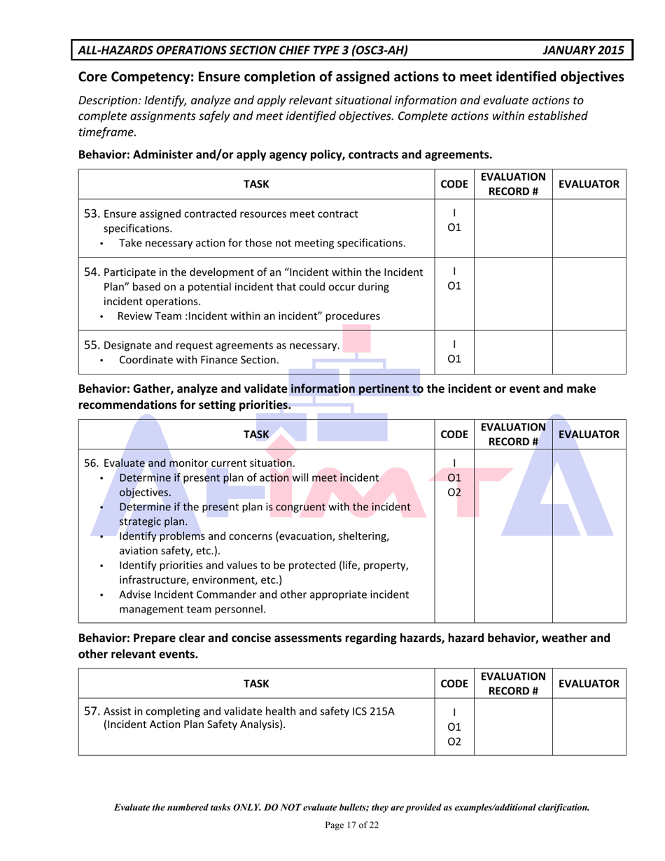 Position Task Book for the Position of Type 3 All-hazards Operations Section Chief (Osc3-ah) - Colorado, Page 17