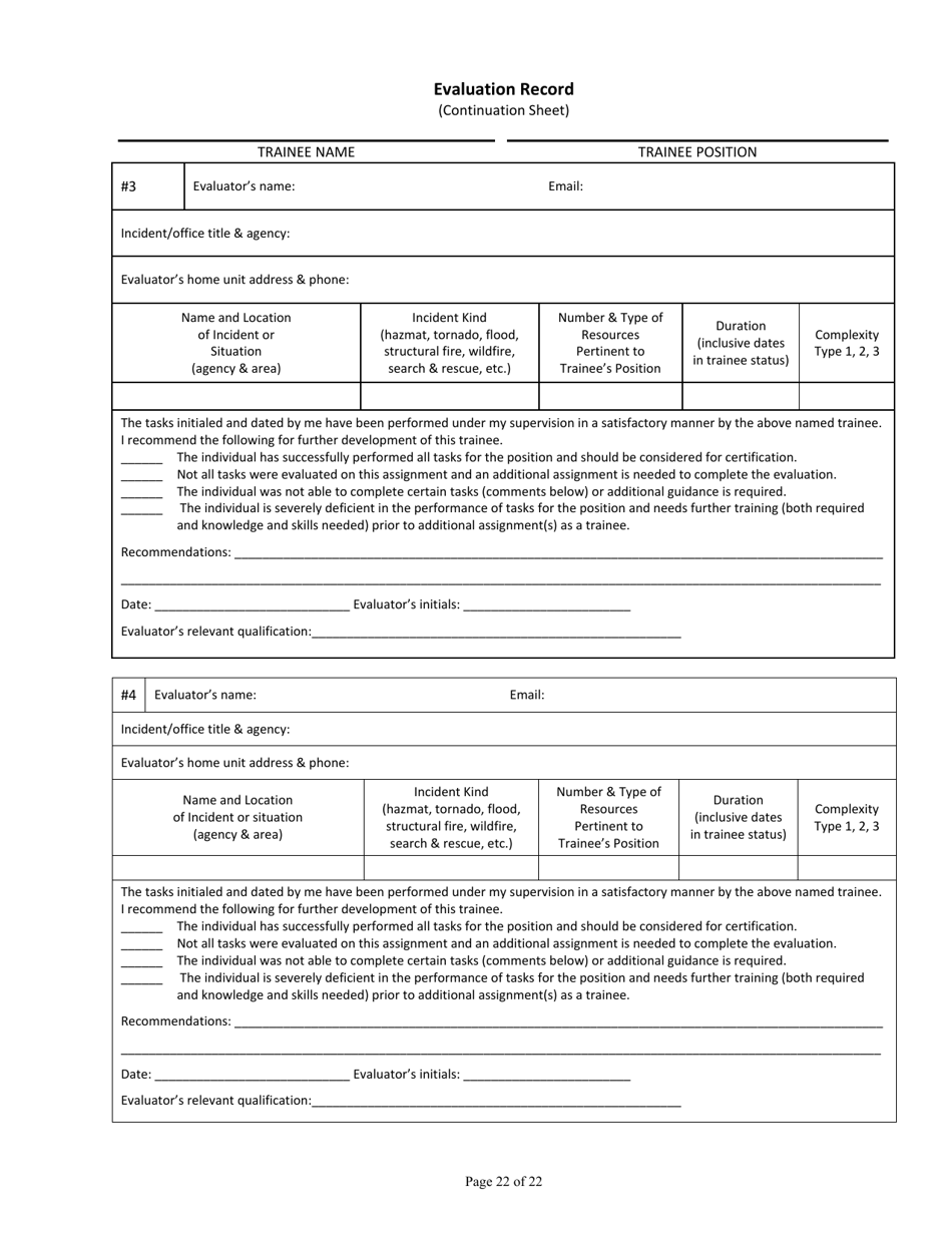 Position Task Book for the Position of Type 3 All-hazards Operations Section Chief (Osc3-ah) - Colorado, Page 22