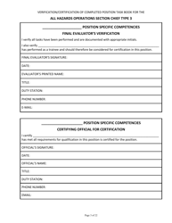 Position Task Book for the Position of Type 3 All-hazards Operations Section Chief (Osc3-ah) - Colorado, Page 3