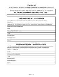 Position Task Book for the Position of Type 3 All-hazards Planning Section Chief (Psc3-ah) - Colorado, Page 2