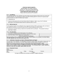 Certification of Cigarette Manufacturer Under South Dakota Fire Safe Cigarette Law - South Dakota, Page 2