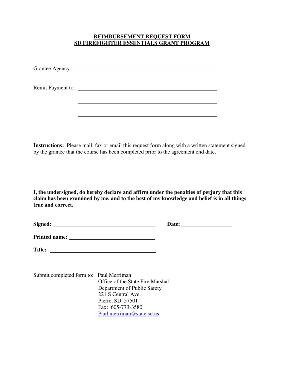 SD Firefighter Essentials Grant Program Project Agreement Form - South Dakota, Page 3