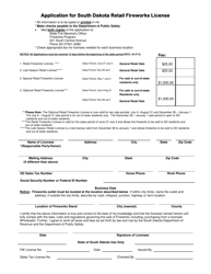 Document preview: Application for South Dakota Retail Fireworks License - South Dakota
