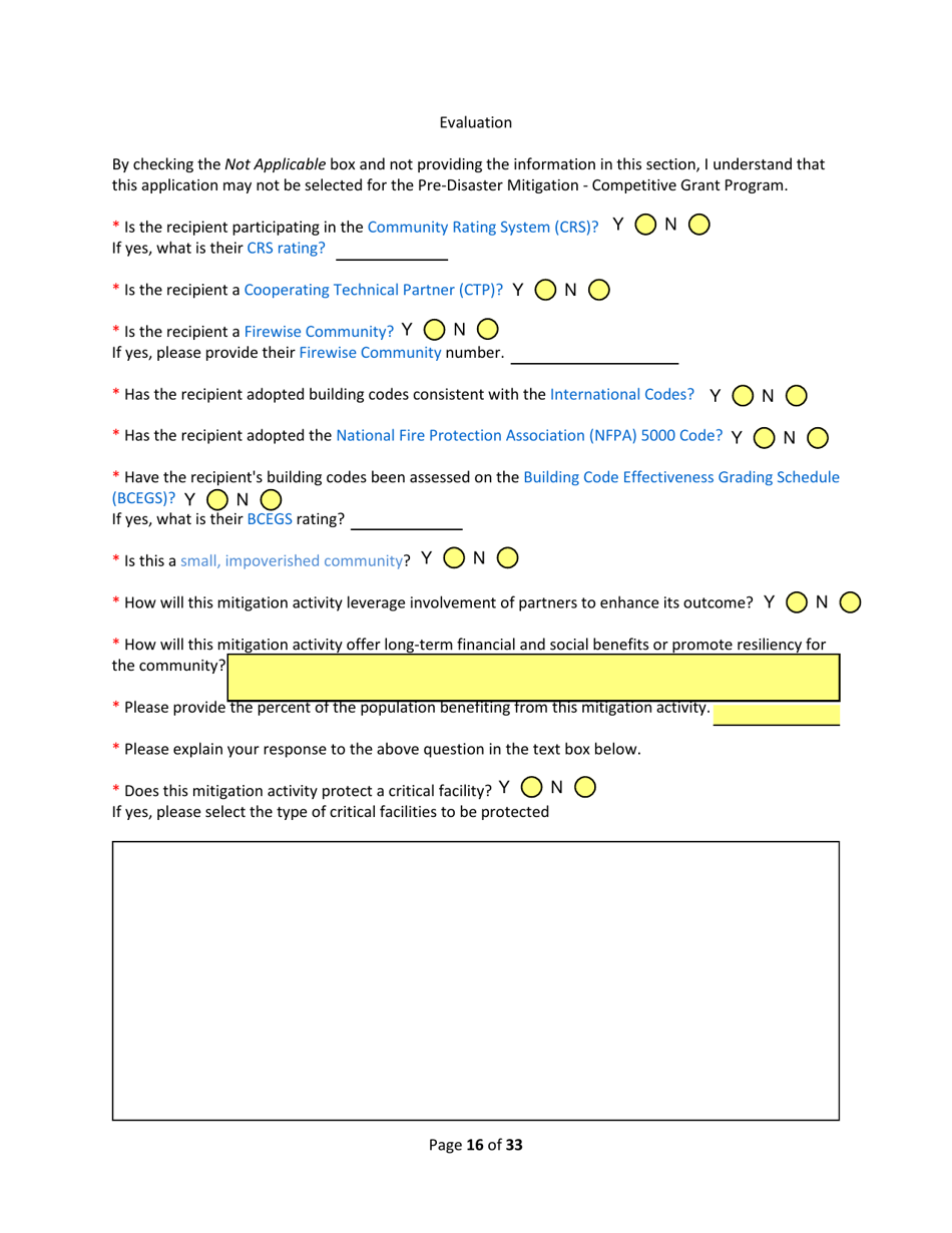 SD Form 2350 South Dakota Hazard Mitigation Application Part II - Environmental / Historic Preservation Questionnaire - South Dakota, Page 16