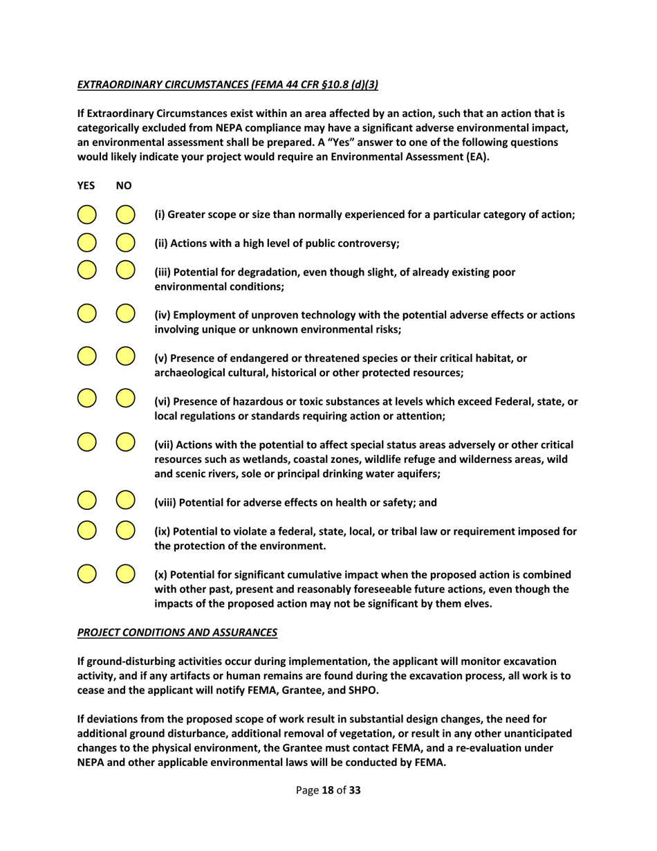 SD Form 2350 South Dakota Hazard Mitigation Application Part II - Environmental / Historic Preservation Questionnaire - South Dakota, Page 18