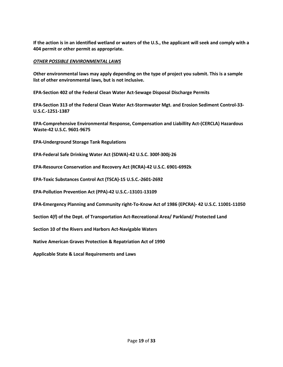 SD Form 2350 South Dakota Hazard Mitigation Application Part II - Environmental / Historic Preservation Questionnaire - South Dakota, Page 19