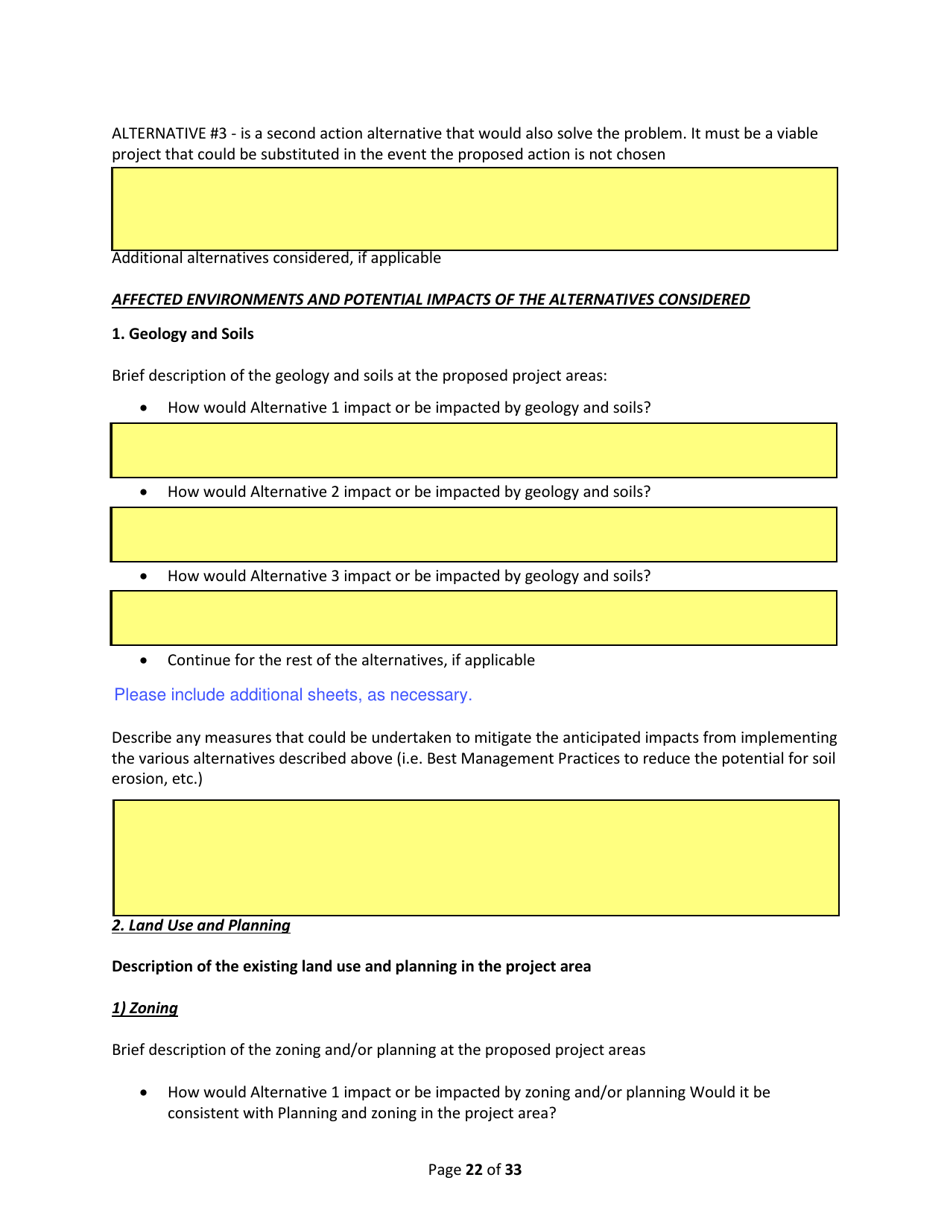 SD Form 2350 South Dakota Hazard Mitigation Application Part II - Environmental / Historic Preservation Questionnaire - South Dakota, Page 22