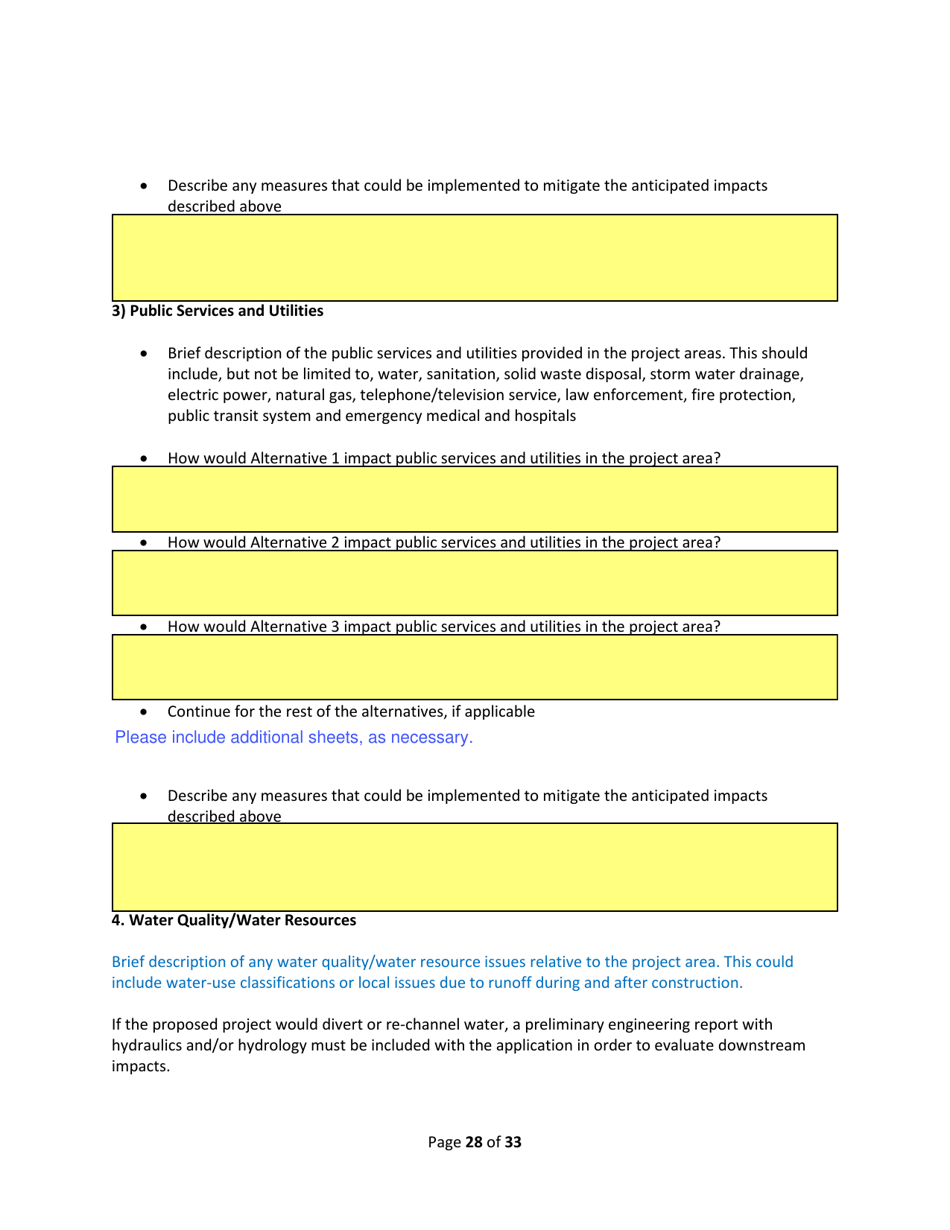 SD Form 2350 South Dakota Hazard Mitigation Application Part II - Environmental / Historic Preservation Questionnaire - South Dakota, Page 28