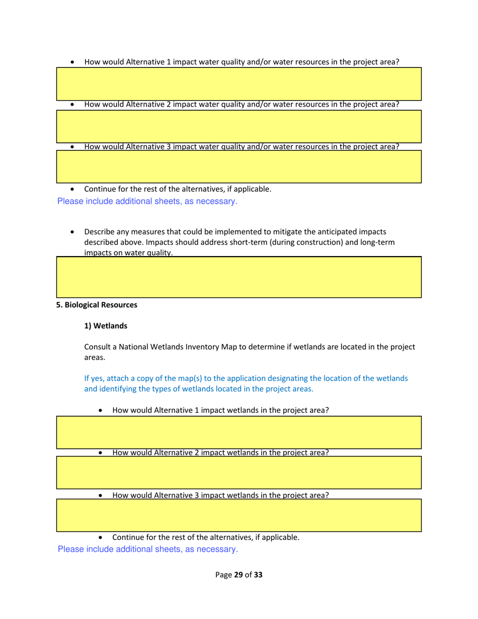 SD Form 2350 South Dakota Hazard Mitigation Application Part II - Environmental / Historic Preservation Questionnaire - South Dakota, Page 29