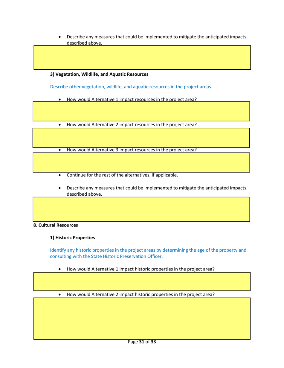 SD Form 2350 South Dakota Hazard Mitigation Application Part II - Environmental / Historic Preservation Questionnaire - South Dakota, Page 31